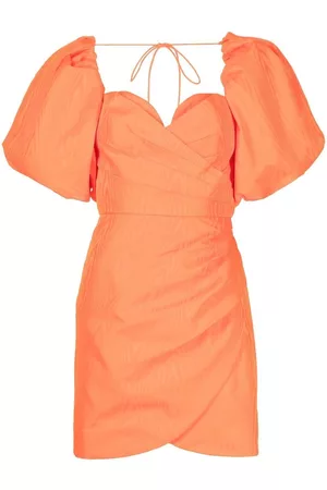 Rebecca Vallance Women Puff Sleeve Dress - Carmelita puff-sleeve minidress - Orange