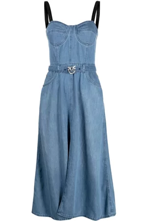 Pinko Belted denim bustier dress - Blue