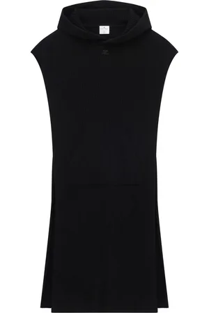 Courrèges Ribbed-knit sleeveless hoodie