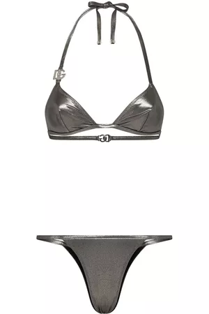 Dolce & Gabbana Women Triangle Bikinis - KIM DOLCE&GABBANA DG-logo triangle bikini - Silver