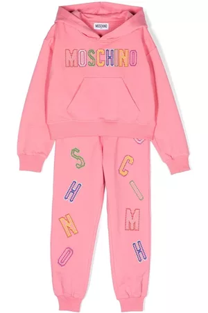 Moschino Loungewear - Two-piece embroidered-logo tracksuit - Pink