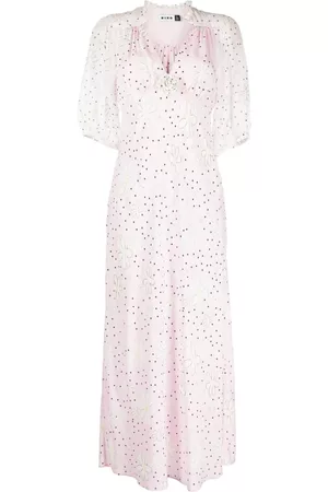 RIXO London Women Graduation Dresses - Nicolette faux-flower short-sleeve dress - Pink