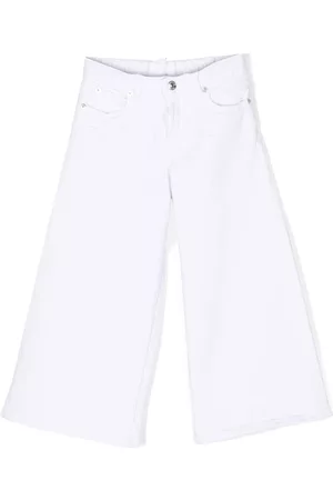 Dsquared2 Boys Wide Leg Pants - Wide-leg cotton trousers - White