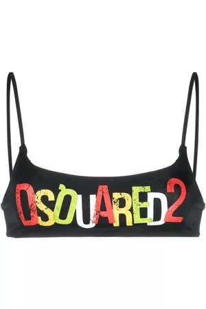 Dsquared2 Women Bikini Tops - Graphic-logo print bikini top - Black