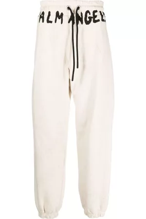 Palm Angels Logo-print cotton track pants - Neutrals