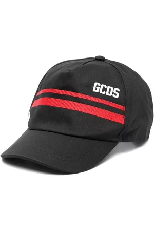 GCDS Caps - Logo embroidered cotton cap - Black