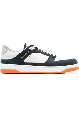 santoni Goran panelled leather sneakers