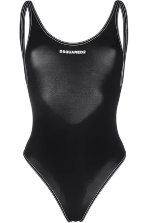 Dsquared2 Women Swimsuits - Logo-print V-back swimsuit - Black