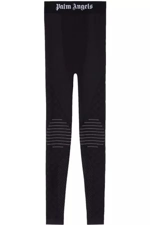 Palm Angels Logo-waistband seamless leggings - Black