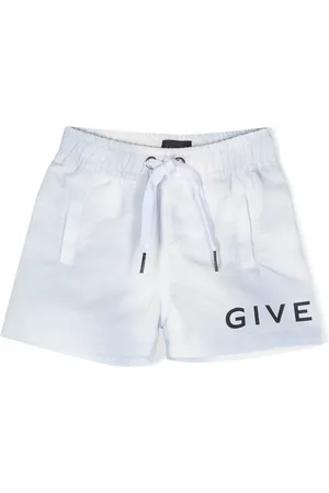Givenchy Swim Shorts - Logo-print drawstring swim shorts - Blue