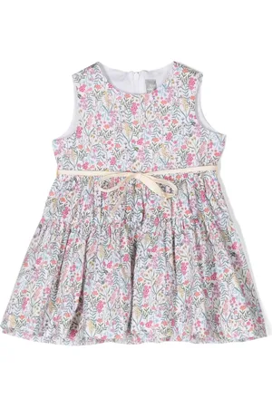 Il gufo Floral-print tiered dress