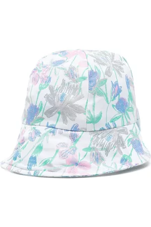 HUCKLEBONES LONDON Floral-print bow-detail sun hat - Blue