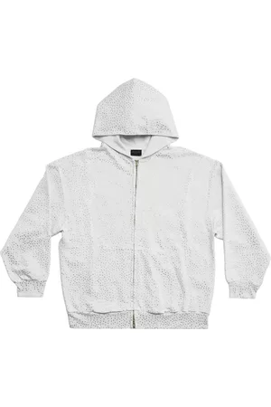 Balenciaga Crystal-embellished hoodie jacket - White