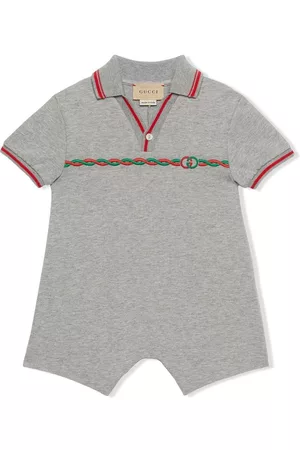 Gucci Rompers - Jersey-knit cotton romper - Grey