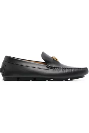 VERSACE Medusa Head leather loafers - Black