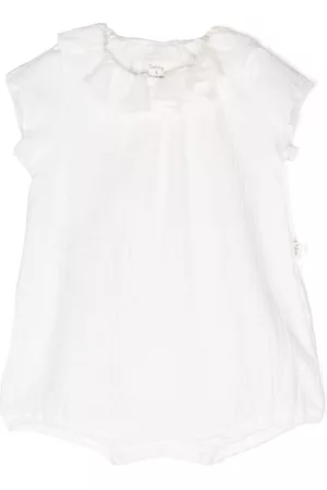 TEDDY & MINOU Rompers - Ruffle-detail cotton onesie - White