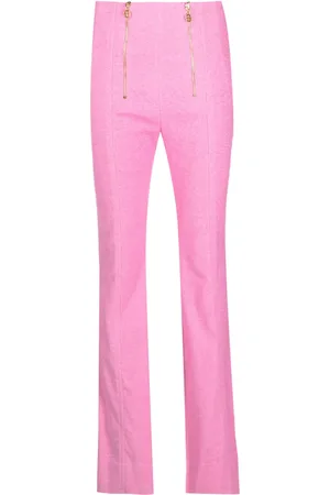 Patou Zip-detail tweed flared trousers