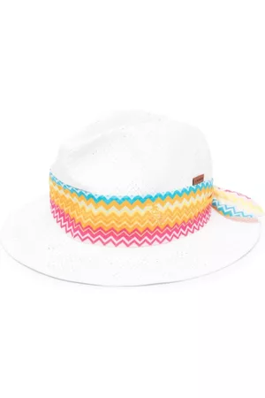 Missoni Fedora embellished ribbon hat - White