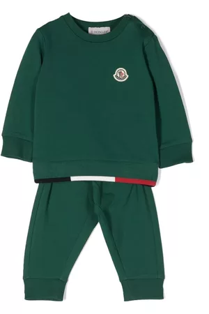 Moncler Logo-patch cotton tracksuit - Green