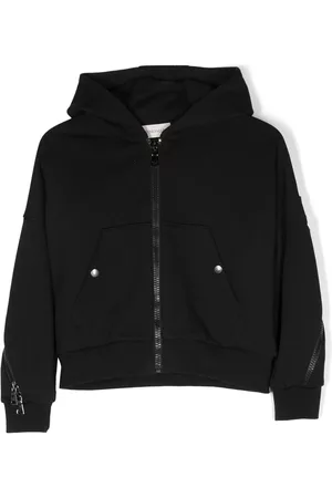 Moncler Logo-patch cotton hoodie - Black