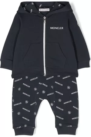 Moncler Sports Hoodies - Logo-print hooded tracksuit set - Blue