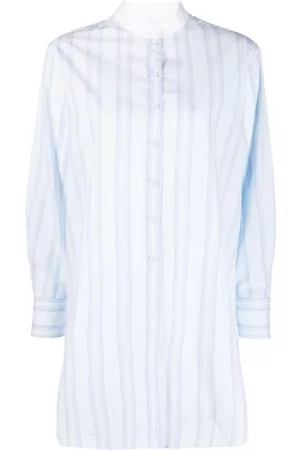 See by Chloé Women Tunics - Button-down striped cotton tunic - Blue