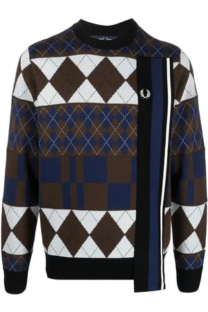 Fred Perry Argyle knit jumper - Brown