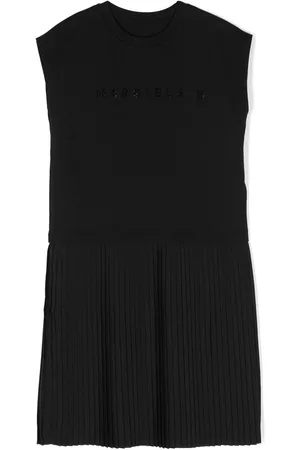 Maison Margiela Girls Pleated Dresses - Pleated shift dress - Black