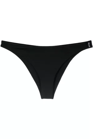 Moschino Women Bikini Bottoms - Logo-tag triangle bikini bottoms - Black