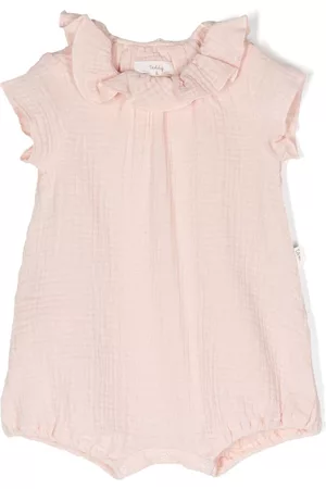 TEDDY & MINOU Rompers - Ruffle-detail cotton onesie - Pink