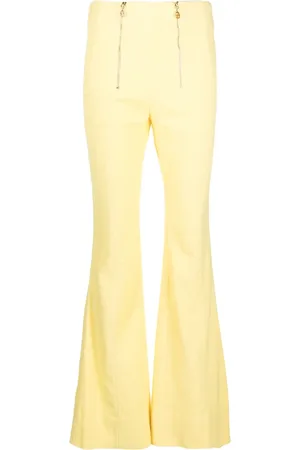 Patou Zip-detail tweed flared trousers