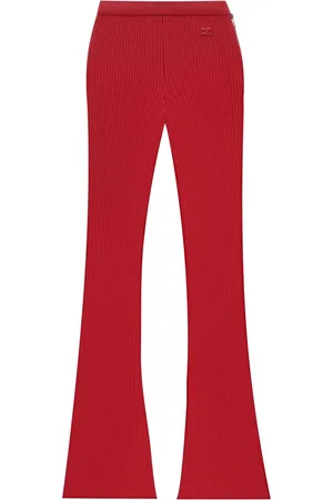 Courrèges Reediton ribbed flared trousers