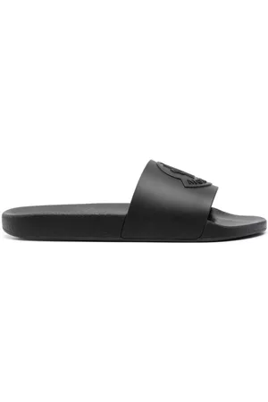 Moncler Men Sandals - Logo-embossed slides - Black