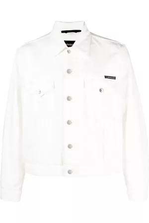 Roberto Cavalli Men Denim Jackets - Logo print denim jacket - White