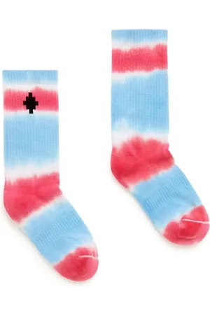 MARCELO BURLON Boys Neckties - Tie-dye ribbed socks - Red