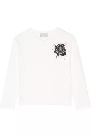 Moncler Girls Hoodies - Paint splatter logo-detail sweatshirt - White