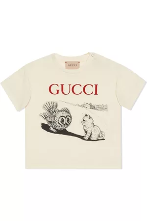 Gucci T-shirts - Illustration-print cotton T-Shirt - Neutrals