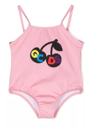 GCDS Logo-print swimsuit - Pink