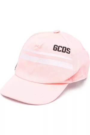 GCDS Logo-embroidered striped baseball cap - Pink