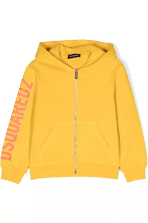 Dsquared2 Boys Zip-up Hoodies - Logo-print zip-up hoodie - Yellow