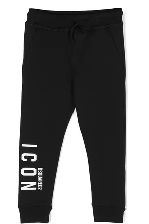 Dsquared2 Boys Pants - Logo-print casual trousers - Black