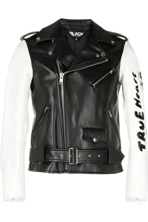 Comme des Garçons Contrasting-sleeves biker jacket