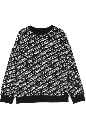 Karl Lagerfeld Boys Hoodies - Diagonal logo-print sweatshirt - Black