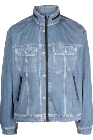 Diesel Men Denim Jackets - High-neck denim-effect jacket - Blue
