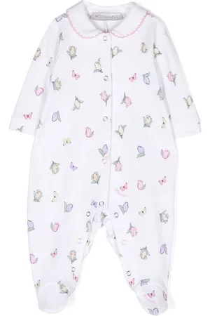 MONNALISA Pajamas - Floral-print cotton pajamas - White