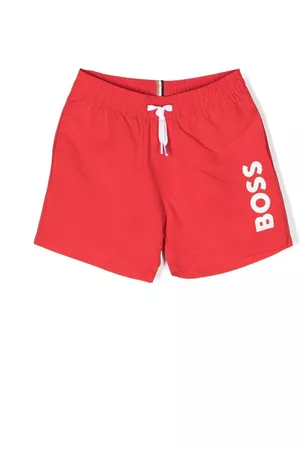 HUGO BOSS Swim Shorts - Logo-print swim shorts - Red
