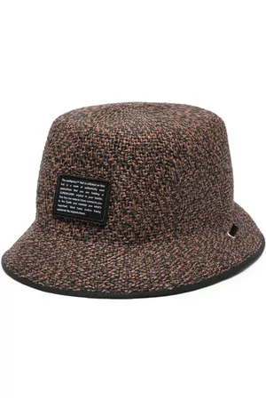 SUPER DUPER HATS Patch-detail woven bucket hat - Brown