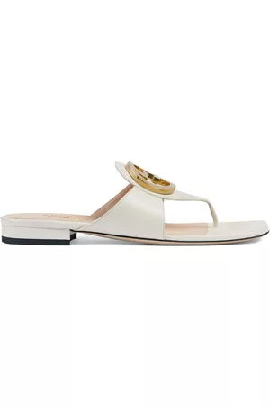 Gucci Women Thong Sandals - Blondie Interlocking G logo thong sandals - White