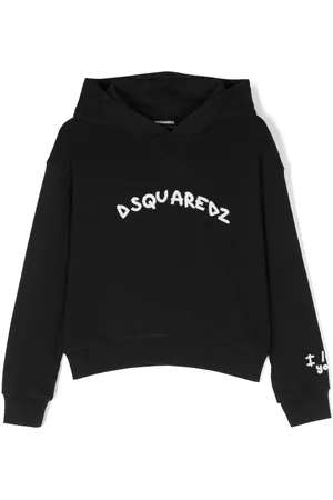 Dsquared2 Logo-embroidered cotton hoodie - Black