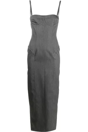 Thom Browne Women Pencil Dresses - Corset-style wool pencil dress - Grey